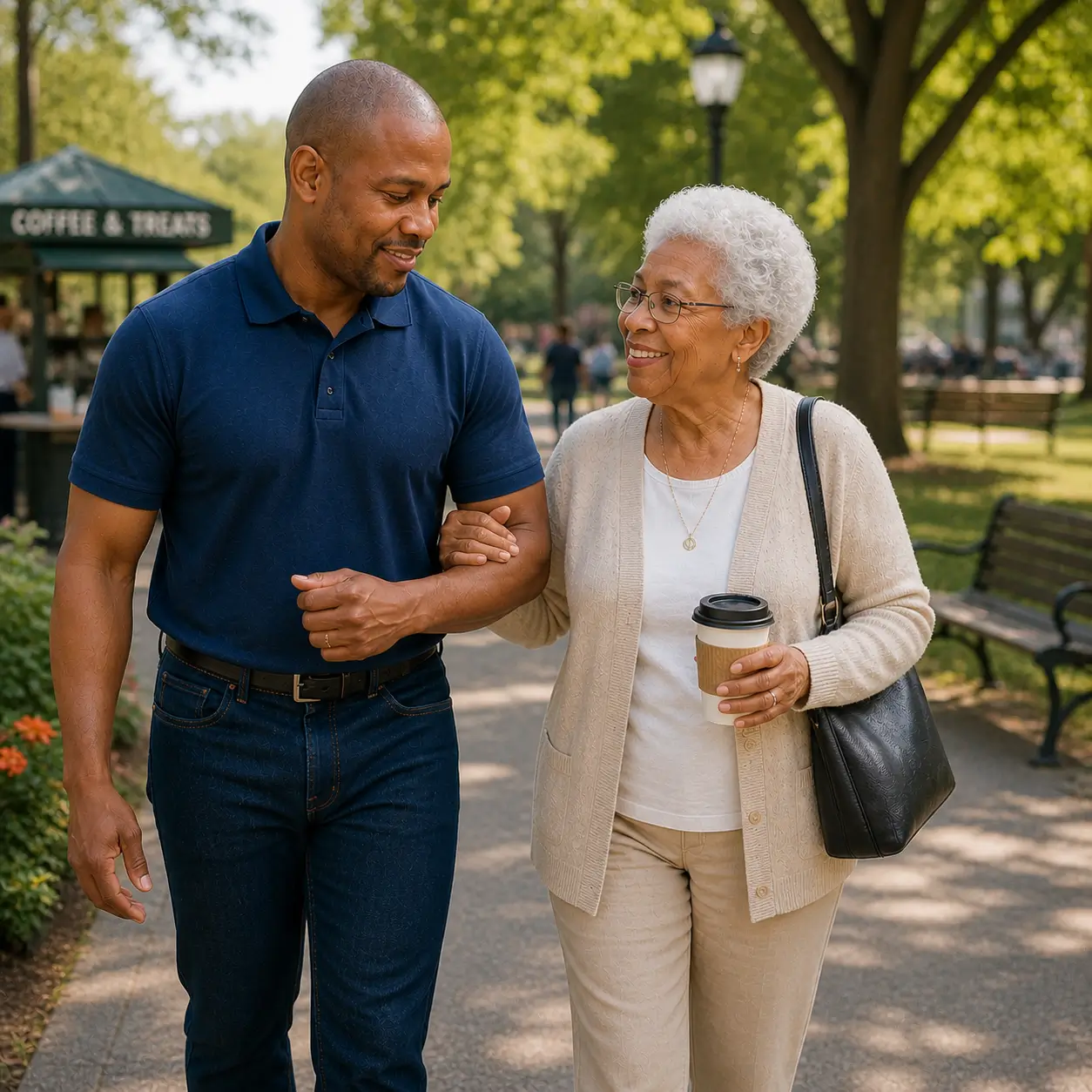 General companionship during outings with Elderly Transport