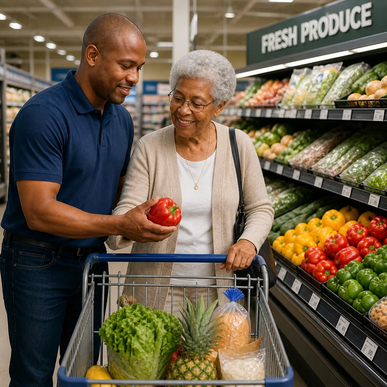 Grocery shopping assistance with Elderly Transport