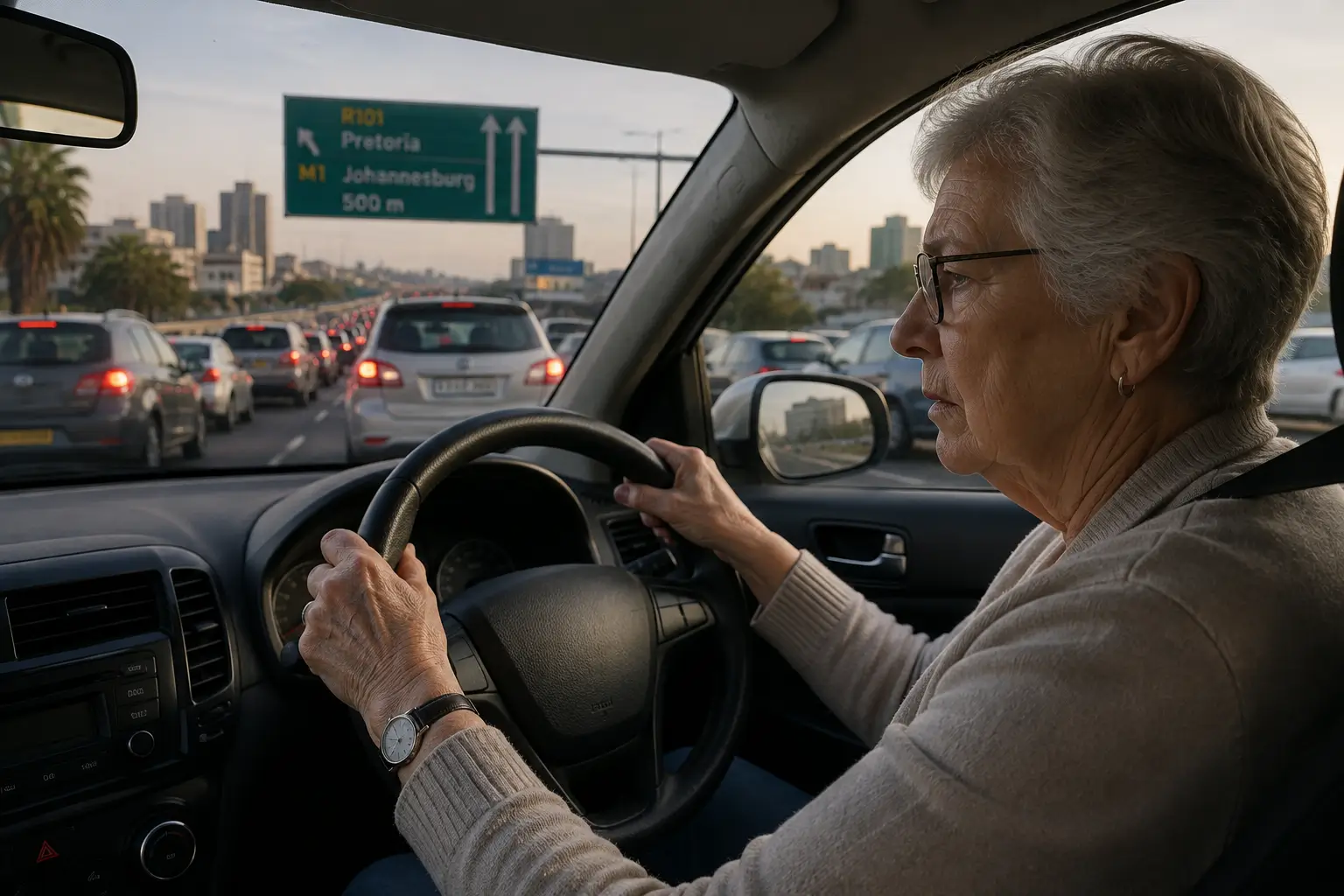 Elderly Transport Services: 7 Safety Signs Your Parents Need a Helping Hand Elderly care Pretoria senior driver feeling anxious in Gauteng traffic